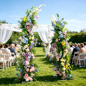 Arche de fleurs artificielles, arche de roses, arche de fleurs colorée pour décoration de mariage - Product Image 1