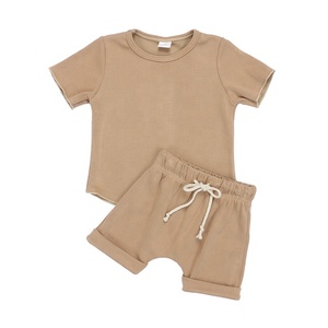 All'ingrosso Del Bambino Appena Nato Insieme Dei Vestiti del Cotone Tessuto Waffle Bambini Bicchierini di Estate Del Bambino Insieme Dei Vestiti del Ragazzo - Product Image 5