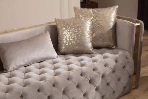 Luxury Square Taupe Velvet Living Room Furniture Set Button Tufted <b>Sofa</b> Loveseat Chair for Modern Villa - Product Image 5