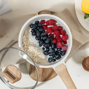 Juego de Ollas y Sartenes Antiadherentes Blancas <span class=keywords><strong>para</strong></span> Cocina de Inducción, Incluye Olla <span class=keywords><strong>para</strong></span> Sopa y Sartén con Tapa de Acero <span class=keywords><strong>para</strong></span> Placas de Inducción - Product Image 4