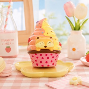 ของเล่นบีบคลายเครียดรูปสัตว์การ์ตูนแบบคัพเค้ก PU บีบแล้วคืนตัวช้า ของเล่นบีบสีสันสดใสลายไอศกรีม ของตกแต่ง ของขวัญ - Product Image 3