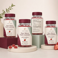 Gummies OEM naturelles au collagène et biotine pour cheveux, peau et ongles – Soutien multivitaminé hydratant pour cheveux, peau et ongles