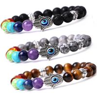Bracelet en pierre semi-précieuse naturelle de Chine, fabriqué en usine, pour soulager les attaques de panique chez les hommes, design exclusif