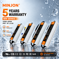 Alimentation à découpage étanche UL certifiée pour extérieur, 100W, 12V/24V, garantie 5 ans, IP67, AC-DC, auto-refroidissante, 93% de rendement