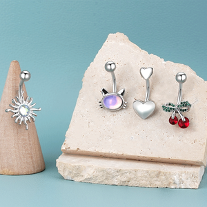 Lingchee acier chirurgical époxy Flash <span class=keywords><strong>Film</strong></span> ventre Piercing carré étoile lune papillon paillettes nombril cloche bouton anneau bijoux de corps - Product Image 3