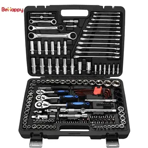 Juego de Llaves de Trinquete Rotatorias <span class=keywords><strong>Behappy</strong></span> de 150 Piezas, 1/2, 3/8, 1/4 Pulgadas, con 24 Dientes, en Caja de Herramientas - Product Image 3