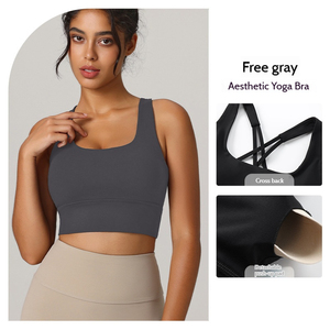Sujetador deportivo Beauty Back con tiras cruzadas en la espalda para OEM y ODM, ropa deportiva informal, ajuste cómodo, sujetador de yoga para mujer - Product Image 2
