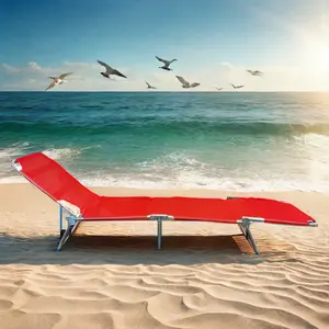 Kursi malas pantai bernapas warna kustom dan nyaman luar ruangan tempat tidur siang