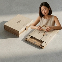 Boîte cadeau magnétique pliable écologique en papier kraft, emballage rectangulaire de luxe, boîte d'expédition personnalisée avec logo en relief