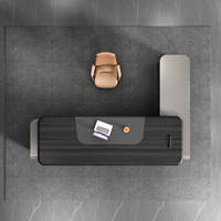 Escritorio Ejecutivo en Forma de L RG-T08 con Refrigeración Activa para PC de Doble Ventilador, Revestimiento de Cuero de Microfibra de 60 mm, Ecológico y Moderno para Oficina