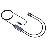 Double USB C Charge rapide PD100W 2-en-1 Type C Charge 5A Charge rapide 1.5M Alliage d'aluminium Tresse Nylon Câble de données