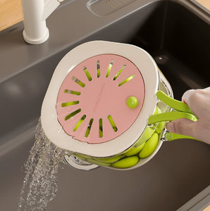 Colador giratorio de plástico telescópico para lavar y deshidratar frutas y verduras, cesta de drenaje para cocina - Product Image 2