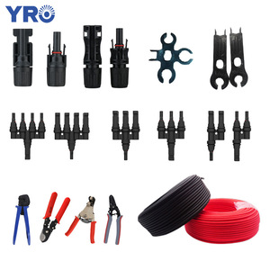 YMC4 MC4 Photovoltaic Connectors 30A 1500V IP68 PC Material Male Female Round <b>Black</b> For Solar Panels - Product Image 3