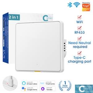 Interrupteur mural intelligent Graffiti 10A 2.4GHz RF433 Wi-Fi avec commande vocale par application, minuterie, norme européenne EU, bouton poussoir - Product Image 6