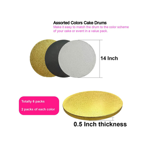 Planche à gâteau de boulangerie personnalisée de 12 pouces étanche à l'eau <span class=keywords><strong>disque</strong></span> à gâteau à dessert en argent doré pour biscuit pain sandwich bonbons - Product Image 2