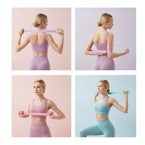 Bande de résistance en forme de huit, 43cm, corde de fitness élastique en Silicone bleu pour le remodelage du dos, entraînement à domicile - Product Image 3