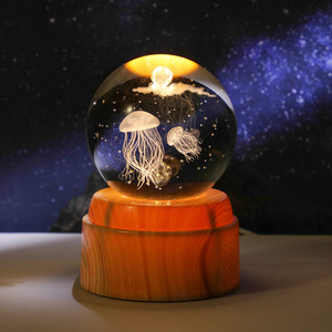 2025 nuevo USB LED luz de noche galaxia Saturno bola de cristal creativa estado de ánimo dormitorio decoración del hogar lámpara de mesa para niños regalo de cumpleaños - Product Image 2