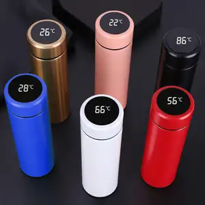 Top Sale 2023 Custom Logo Vacuum Flask Stainless Steel Led Thermo Bottle Smart Wholesales Temperature Water Bottle