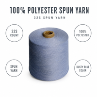 Fil à tricoter 100% polyester 32S bleu poussière pour le tricot, le tissage et la couture