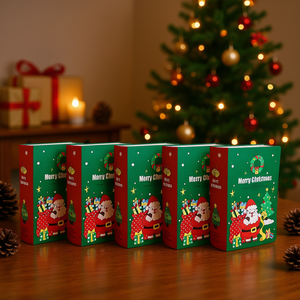 Boîte à bonbons de Noël en forme de livre, 10 pièces, design Père Noël en papier, boîtes à friandises pour les fêtes, emballage cadeau - Product Image 2