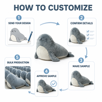 Peluche personnalisée Lion de mer, directement de l'usine, à partir de vos croquis, OEM ODM, pour marques IP originales
