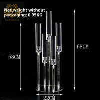 Candélabres en acrylique transparent multi-brins pour centres de table hauts, supports de bougies de mariage pour la décoration de la table principale des restaurants