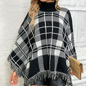 Knitwear Women Cable Knit Cape <strong>Poncho</strong> Knitted Sweater Tops <strong>Jumper</strong> Knit - Product Image 2