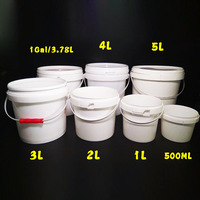 Seaux en plastique blancs personnalisés, économiques, de qualité alimentaire, avec couvercles et poignées, disponibles en petits et grands formats (2L, 5L, 10L, 20L, 25L, 5 Gallons), pour peinture et popcorn - Prix