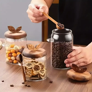 Yolowe Nhà Cao Borosilicate Thủy Tinh <span class=keywords><strong>Container</strong></span> Trà Tổ Chức Và Lưu Trữ Cà Phê Đậu Lưu Trữ Nâu Đường <span class=keywords><strong>Container</strong></span> - Product Image 4