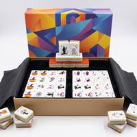 Juego de Mahjong Gótico Personalizado con Calaveras de Acrílico, Juego de Mesa Americano Oscuro para Halloween, Ideal para Fiestas en Bares, Interiores y Exteriores