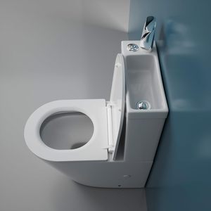 Inodoro de Cerámica 2 en 1 <span class=keywords><strong>con</strong></span> <span class=keywords><strong>Lavabo</strong></span> Integrado, Ahorro de Agua, Conjunto de Inodoro <span class=keywords><strong>con</strong></span> Lavamanos Incorporado - Product Image 3