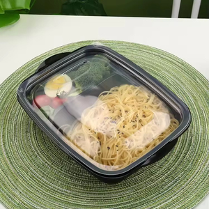 Conteneur alimentaire jetable, boîte à emporter jetable, boîte à lunch bento à 2 compartiments, anti-fuite - Product Image 2