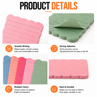 Blocs-notes adhésifs à bords festonnés, forme ondulée créative, blocs-notes amovibles à forte adhérence, blocs-notes colorés pour le bureau et l'école