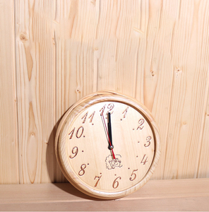 Horloge minuteur en bois massif de cèdre rouge - Accessoire pour sauna, pour utilisation murale en extérieur/intérieur - Product Image 1