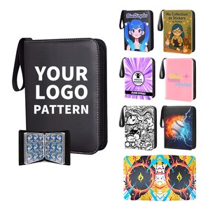Classeur de cartes à collectionner sur mesure à 9 pochettes, en cuir PU imperméable, avec 4 pochettes pour 900 cartes et documents - Product Image 1