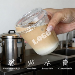 Vaso Desechable Transparente de PET con Forma de U y Tapa, Personalizable con Logotipo, para Boba, Limonada, Smoothies y Jugos (Tamaños de 12oz a 24oz) - Product Image 4