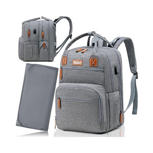 Échantillon gratuit Fabricant Sac à dos de voyage pour bébé nouveau-né en cuir PU vegan tendance personnalisé Sac à langer avec plusieurs poches - Product Image 2