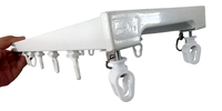 Rail de rideau double moderne en aluminium blanc pour fenêtres de maison et d'hôtel avec glissière double ondulée et crochet simple à pli S