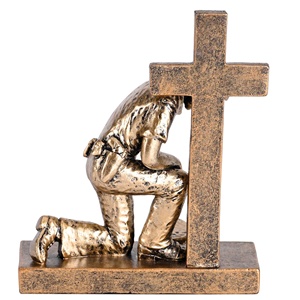 TD 8H preghiera croce scultura per ufficiale di polizia per la casa o ufficio arredamento - Product Image 1