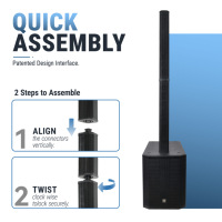 Sistema de Sonido Profesional de Columna Activa CN StockAccuracy Pro Audio AC35TD3 de 15 Pulgadas