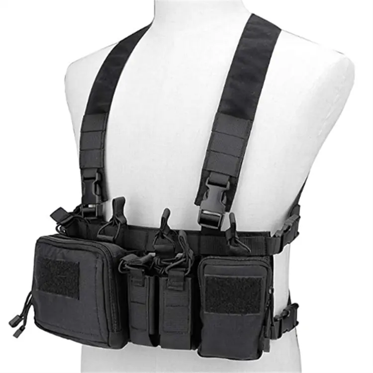 Tactical Vest Combat Chest Rig Carrier Vest Front Magazine Pouch Clip Holster Hunting Paintball Chest Bag