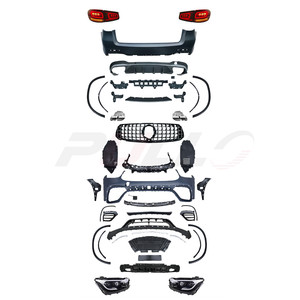 Kit carrosserie pour <span class=keywords><strong>Mercedes</strong></span> Benz GLC classe X253 16-19 mise à niveau à 21 GLC63 <span class=keywords><strong>AMG</strong></span> comprennent avant et pare-chocs arrière avec grille lampes - Product Image 3