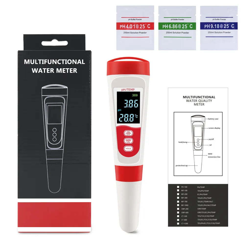 PH06R PH Mètre Numérique PH Testeur Stylo 0.01 Haute Précision Testeur De Qualité De L'eau avec 0-14 PH