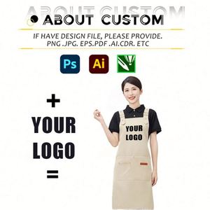 Hot Sale Waiter Waterproof Canvas Restaurant Cooking <b>Kitchen</b> <b>Apron</b> Work Clothes Unisex With Custom Logo - Product Image 2