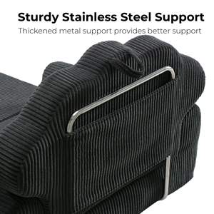 TenderPlayful OEM personalizado negro plegable perezoso sofá cama silla convertible sofá de piso con reposabrazos y soporte para la espalda - Product Image 5