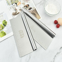 430 acier inoxydable cuisine farine pâtisserie outil Pizza diviseur gâteau crème grattoir pâte Cutter avec échelle de mesure