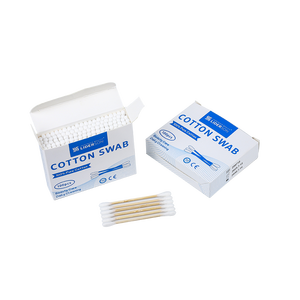 100% Naturel 100 pièces/boîte Coton-tiges en bambou Bâtonnet de coton-tige avec boîte en papier blanc - Product Image 5