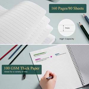 Premium Paper Spiral Notebook/<b>Journal</b> for Women Moon Design 8.5\" X 11\" Ruled College Work <b>Journal</b> Back Notebooks - Product Image 5