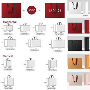 ถุงของขวัญกระดาษสีศิลปะบูติกสีชมพูเป็นมิตรต่อสิ่งแวดล้อมติดป้ายโลโก้ส่วนตัวสำหรับบรรจุภัณฑ์ครีมหน้าซูเปอร์มาร์เก็ต - Product Image 5