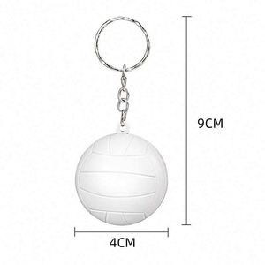 <b>Custom</b> White PVC Volleyball <b>Keychains</b> with Silk Screen Printing-Portable Party Favors & School Carnival Gift Fillers - Product Image 2